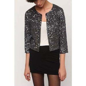 Silence + Noise grey sequin jacket
